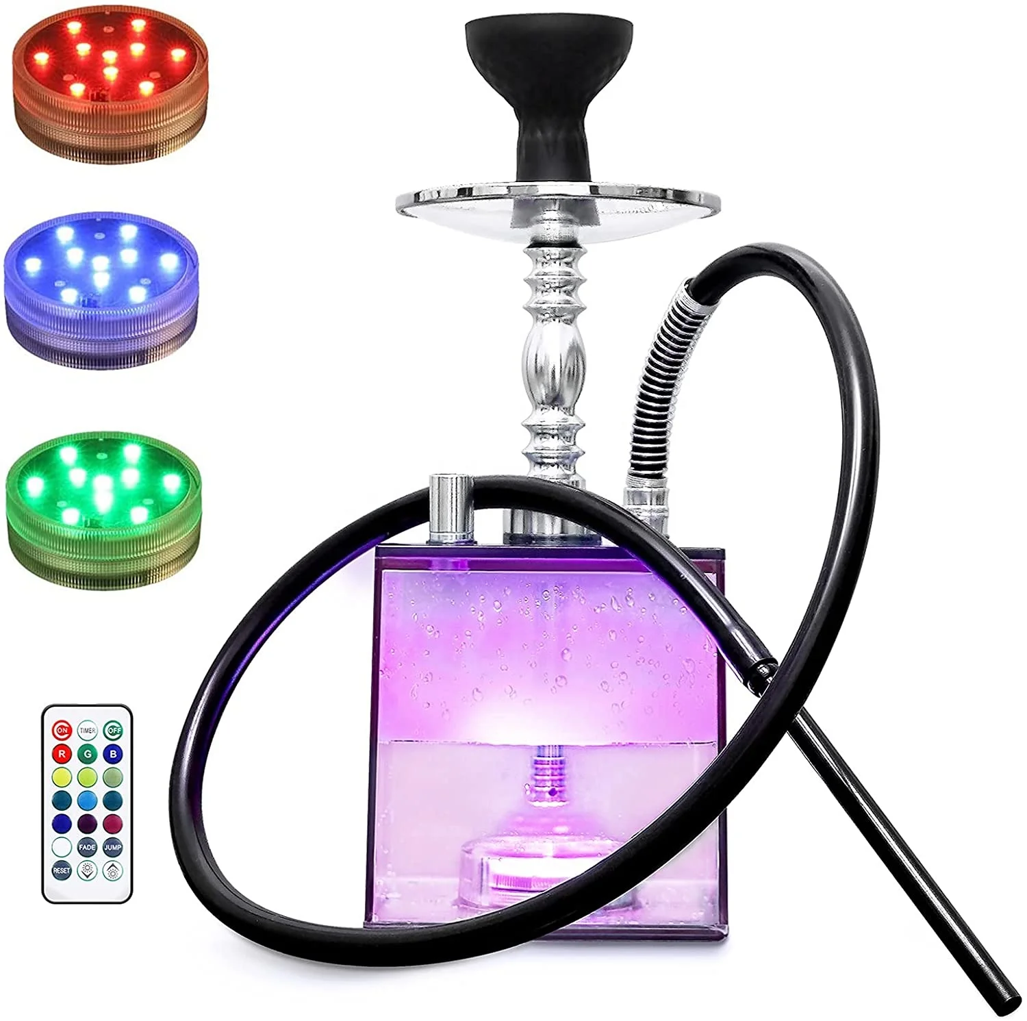Custom Cube Deluxe Square Acrylic Plastic Hookah With Gorgeous Multicolor Led Light Narguile Chicha Sheesha Shisha Hookah