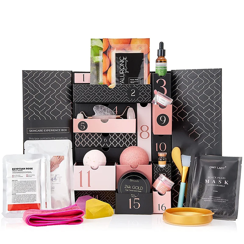 Custom Ramadan Christmas Chocolate Calendar Advent Boxes Paper Cosmetic Advent Calendar Cardboard Packaging Gift Box