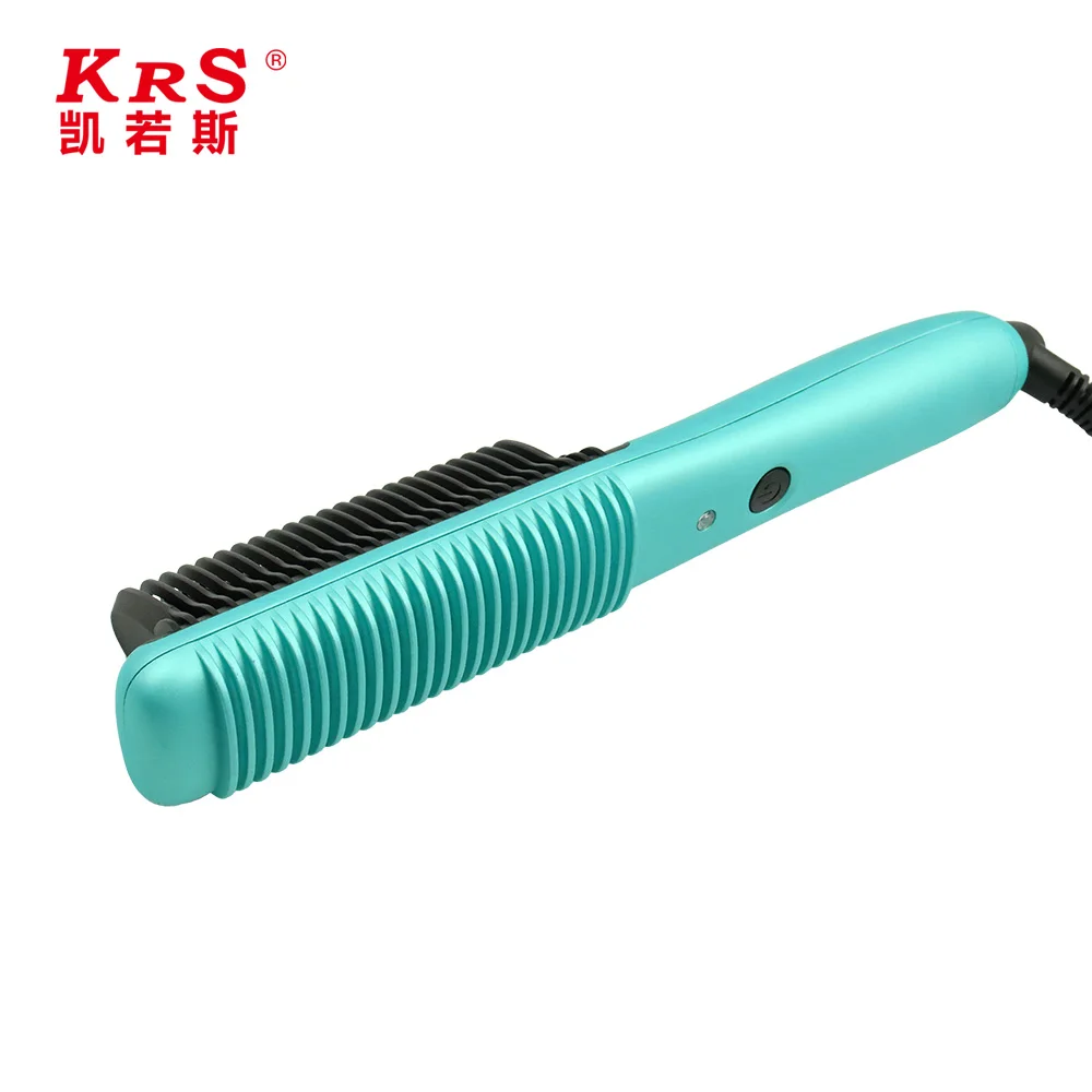 Hot sale Kingworth Best Electric Pink Hair Straightener Brush Professional Thick Magic Straight Comb iron Hot Comb