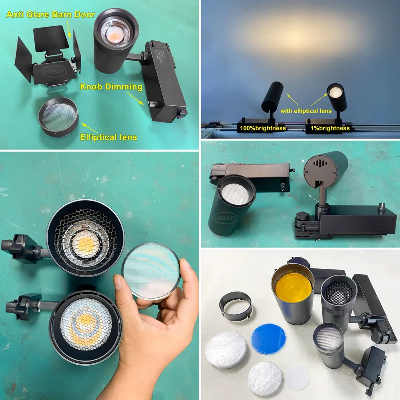 LEDEAST LSP Blue Yellow Colorful Optical Filter Optical Lens & Led Stretch Elliptical Lens for LED Track Light