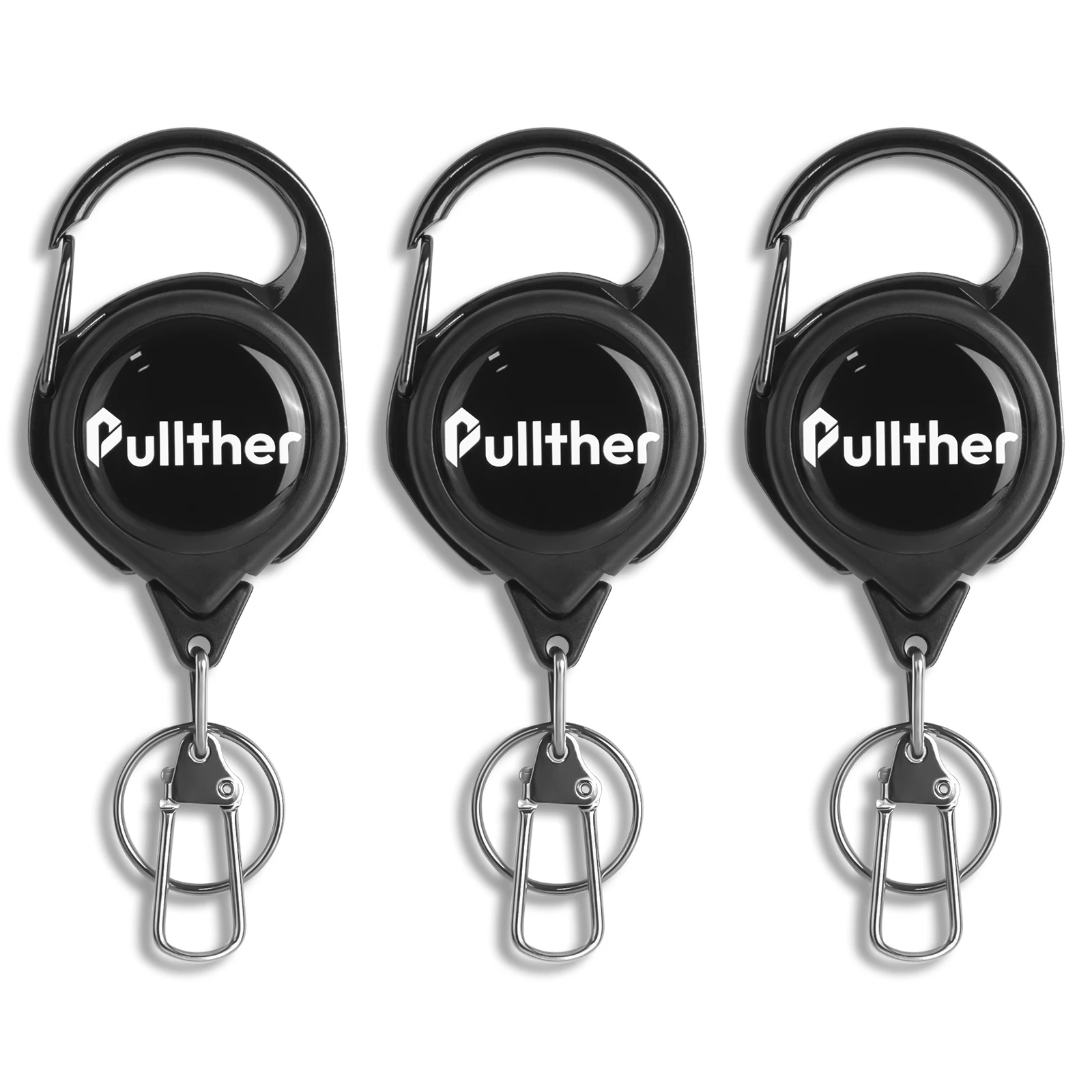 Pullther Flying Fishing Tool Keychain Horseshoe Buckle Easy Pull Retractable Badge Reel Keychain Retractor