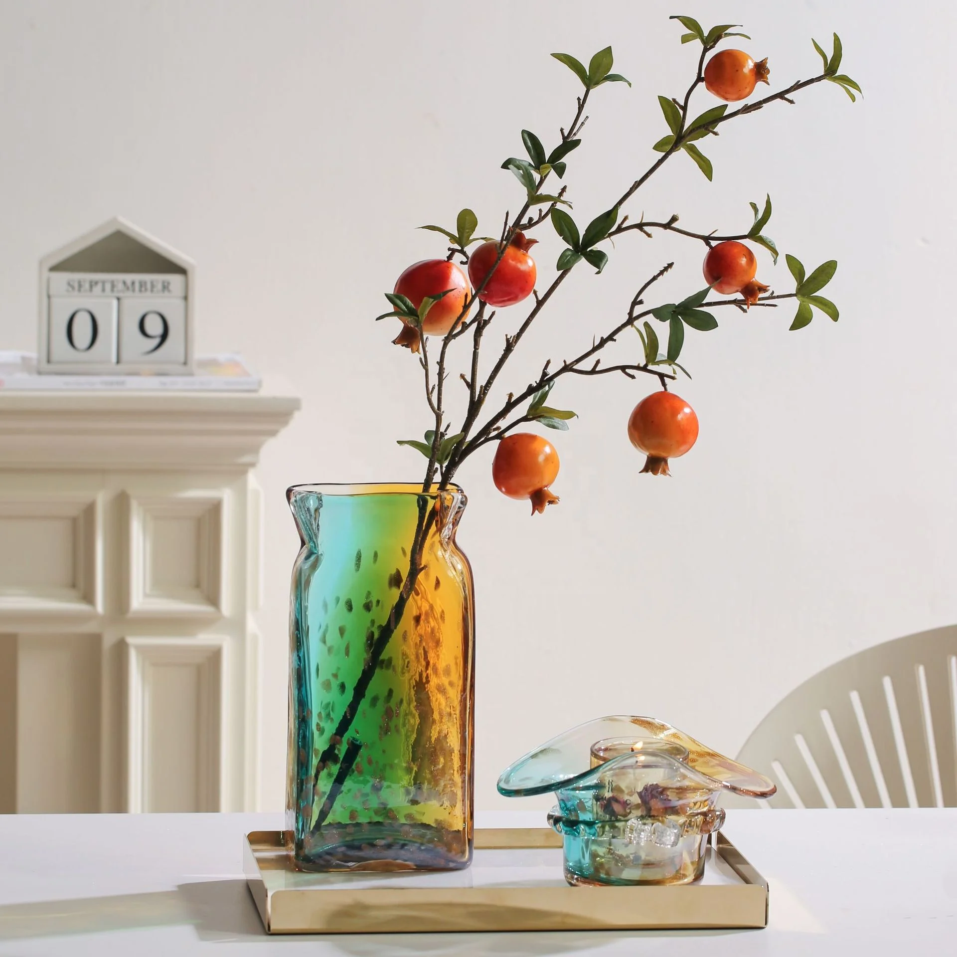 Glass Vase for Wedding Centerpieces Glass Flower Vase Table Decoration Colorful Glass Decorative Vase