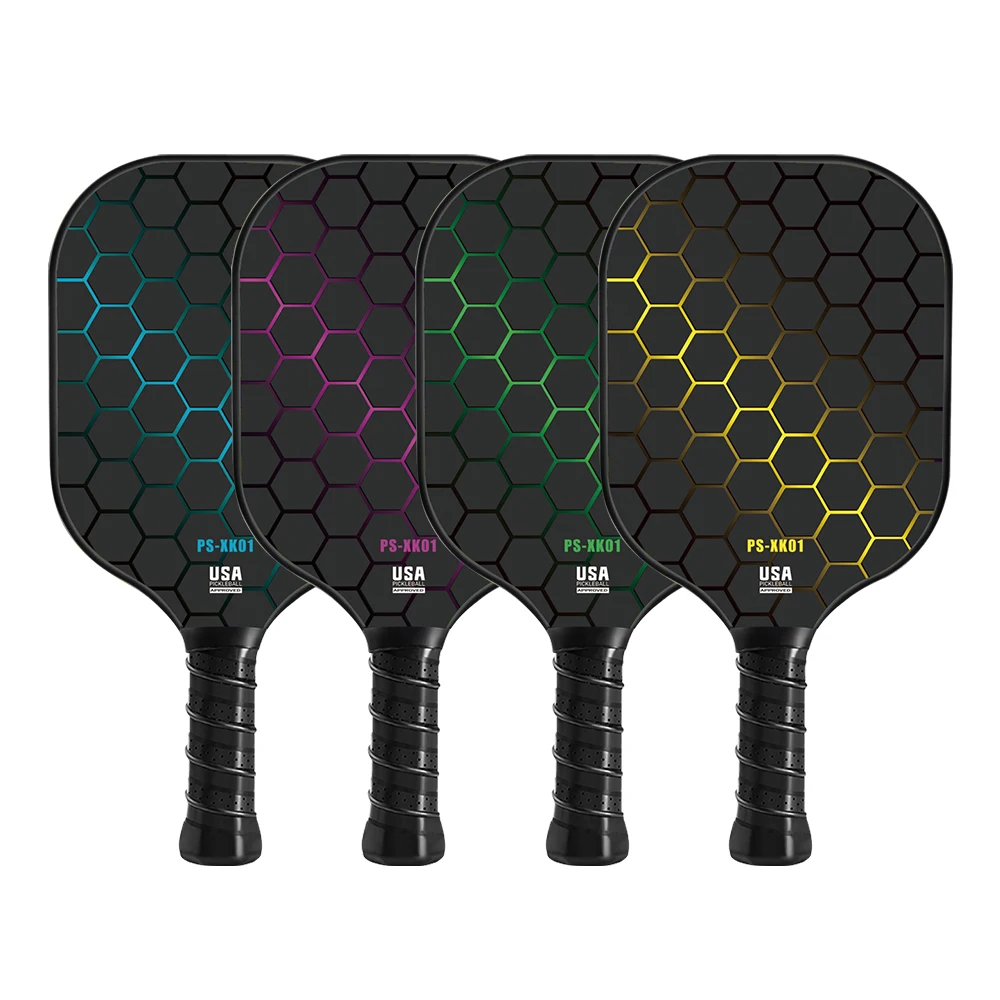 Professional Lightweight Honeycomb Carbon Pickleball Paddle Racket Set of 2 Pickleball Paddle 4 Pickle Ball