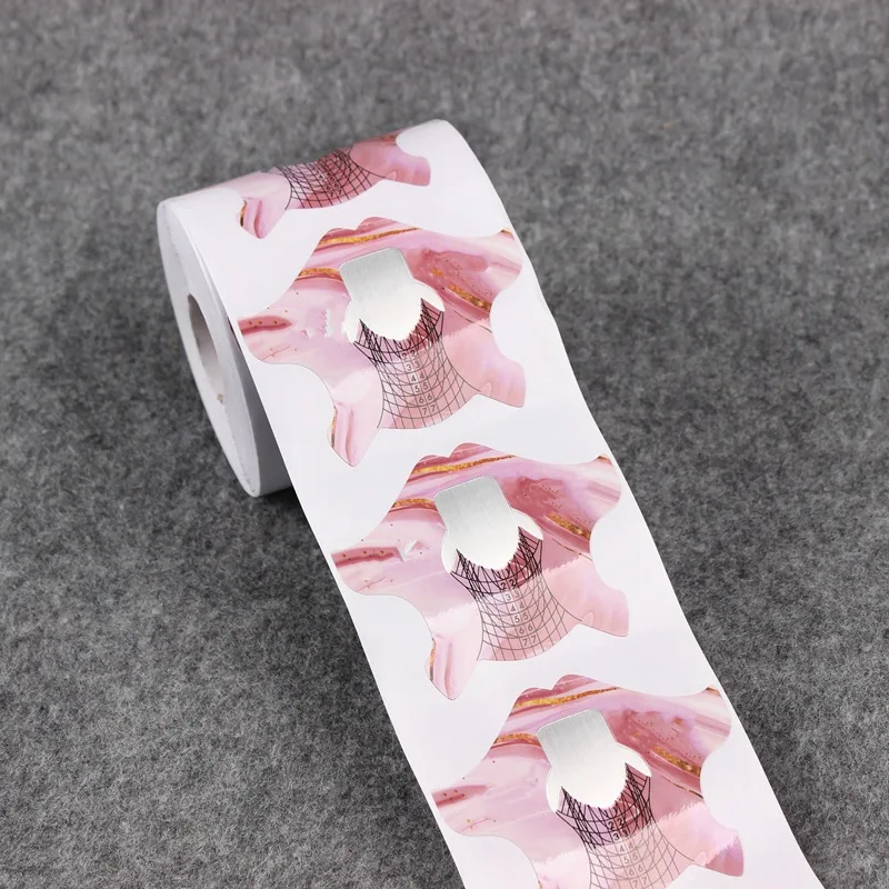 500pcs French Paper Builder Gel Nail Form Tips Acrylic UV Gel Extended Nail Form Nail Art Guide Mold Manicure DIY Tool