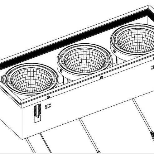 
High PF Three Heads 30W Ceiling Recessed Mounted Rectangle COB LED Grille Light Fixture 