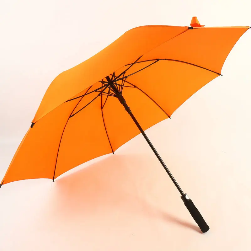 Promotion Golf Umbrella Custom Logo Luxury Straight Plastic Polyester Windproof Rain Umbrella