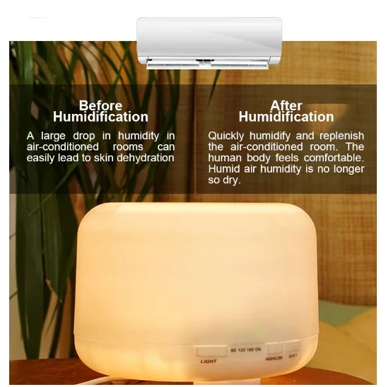 500ml high quality personal space mini portable ultrasonic air humidifier  mini air conditioner essential oil diffuser