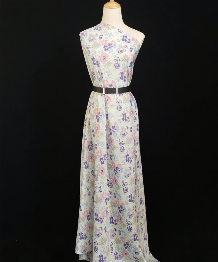 
Floral Print Saree Party Wear Indian Wedding Silk 12MM Cotton Silk Blend Fabric Silk Cotton Fabric 