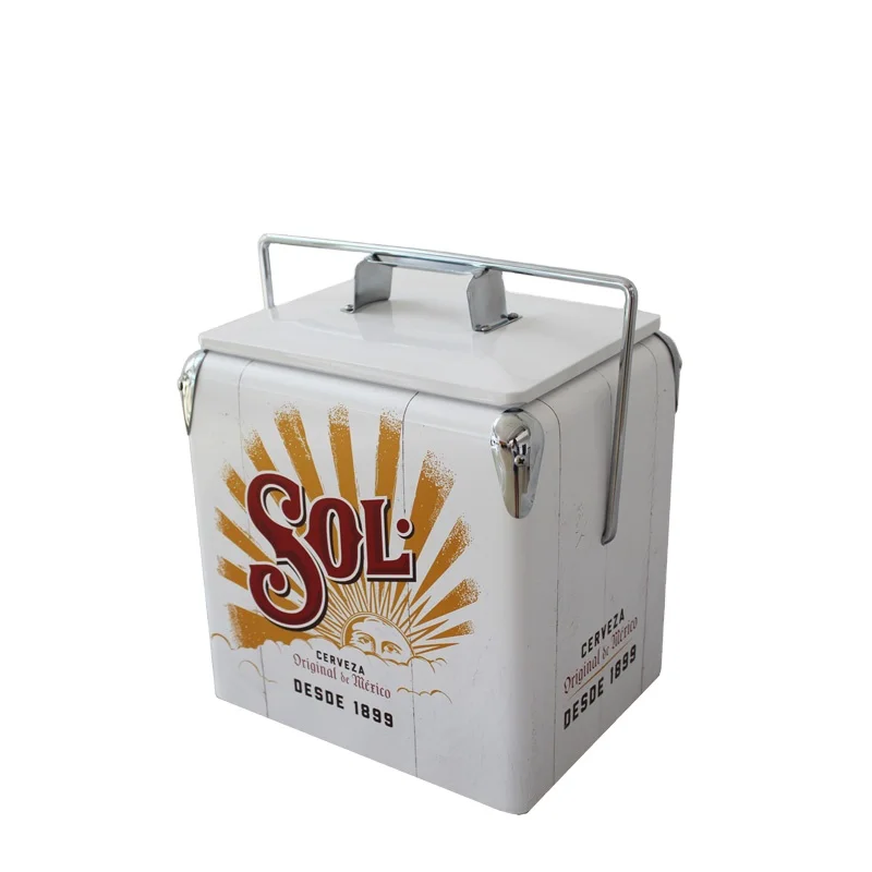 Hot Sales 13L Retro metal cooler box beer cooler