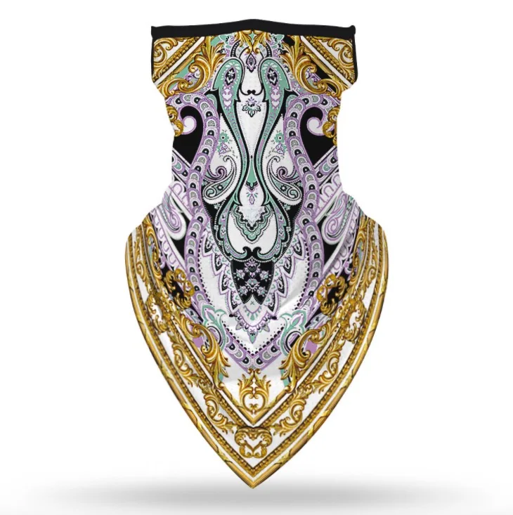 Free shipping Wish Hot Sale polyester unisex face bandana with ear loops multi functional