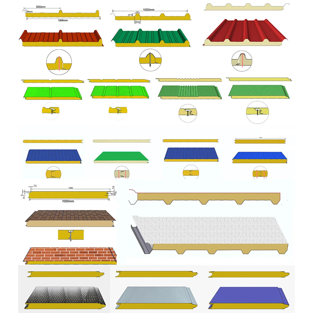 Wall And Roof Foam Insulation PU Sandwich Panel Wall Sandwich Panel