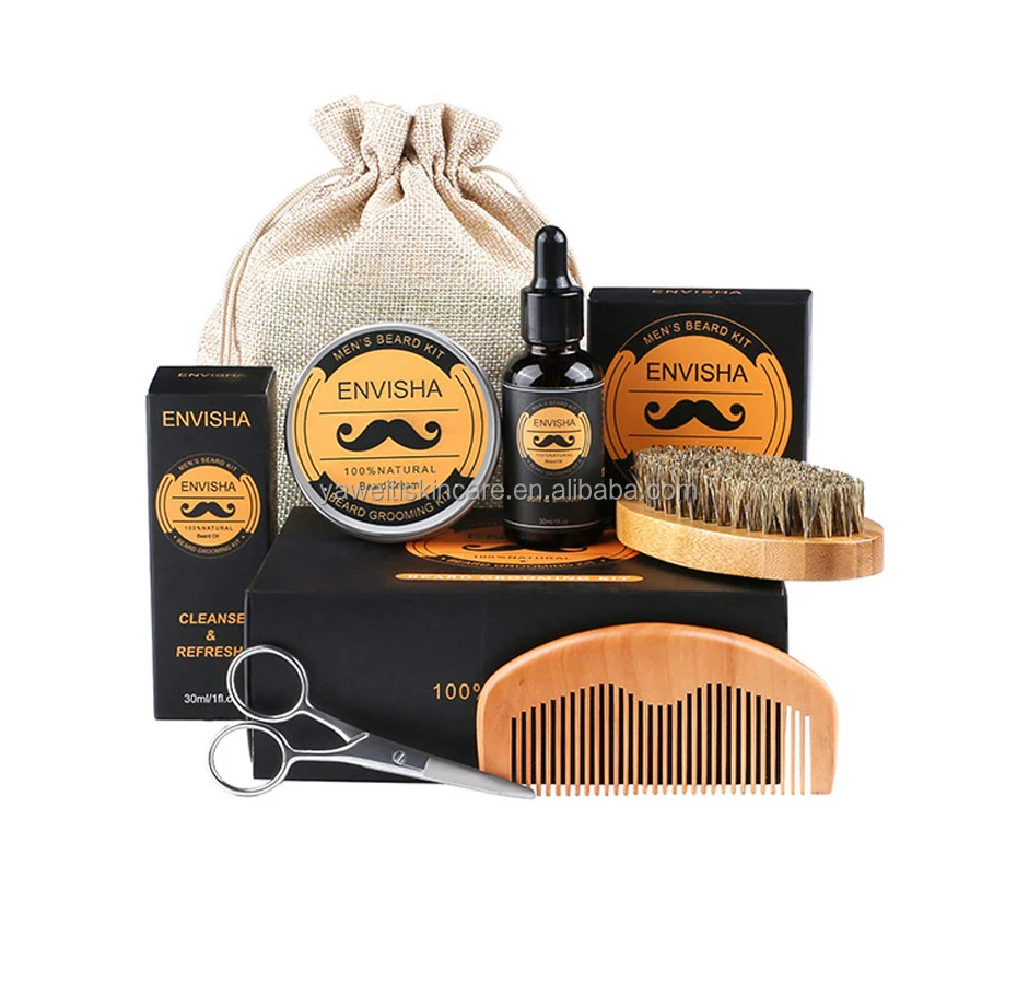 Самостильный 100% натуральный Ароматизированный набор для ухода за бородой для мужчин частная марка набор для роста и ухода за бородой