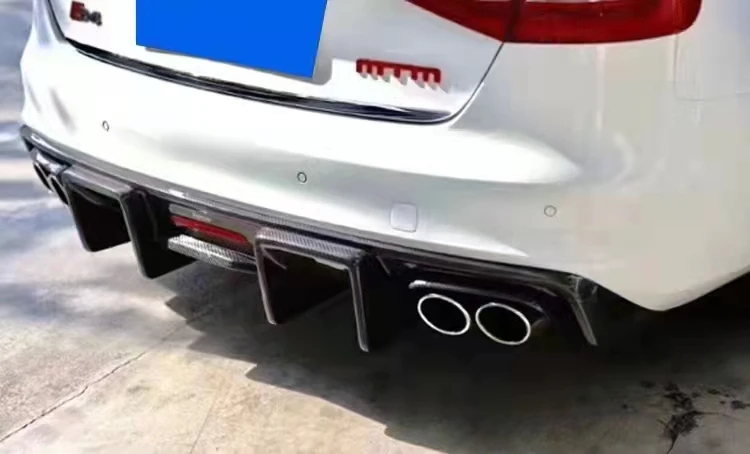 Углеродное волокно S4 задний диффузор с стоп-сигнал для Audi B8 A4 Sline Sport седан 4-дверь