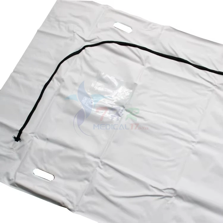THR-PVC04 Funeral supplier hot selling pvc coffin accessory bags 65g 100g mortuary cadaver bodybag
