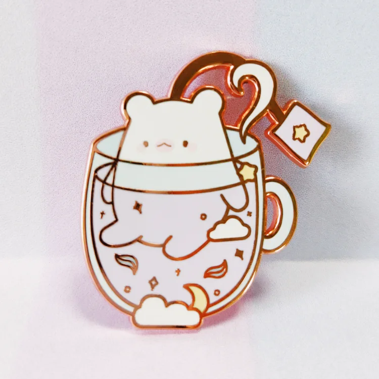 Wholesale no minimum metal pins supplier rose gold plated cute hard enamel pin for girls