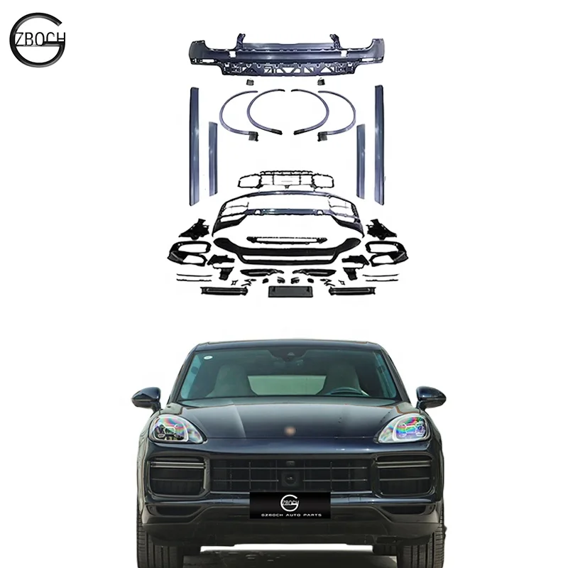 Оптовая продажа, автомобильные бамперы для Porsche Cayenne 9Y0 9YA, Модернизированный турбо боди, дверная панель, арки, задний диффузор, комплект для porsche cayenne
