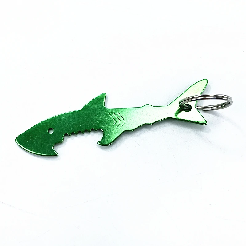 KBPN038 Shark-shaped bottle opener aluminum alloy multi-purpose cartoon beer key chain