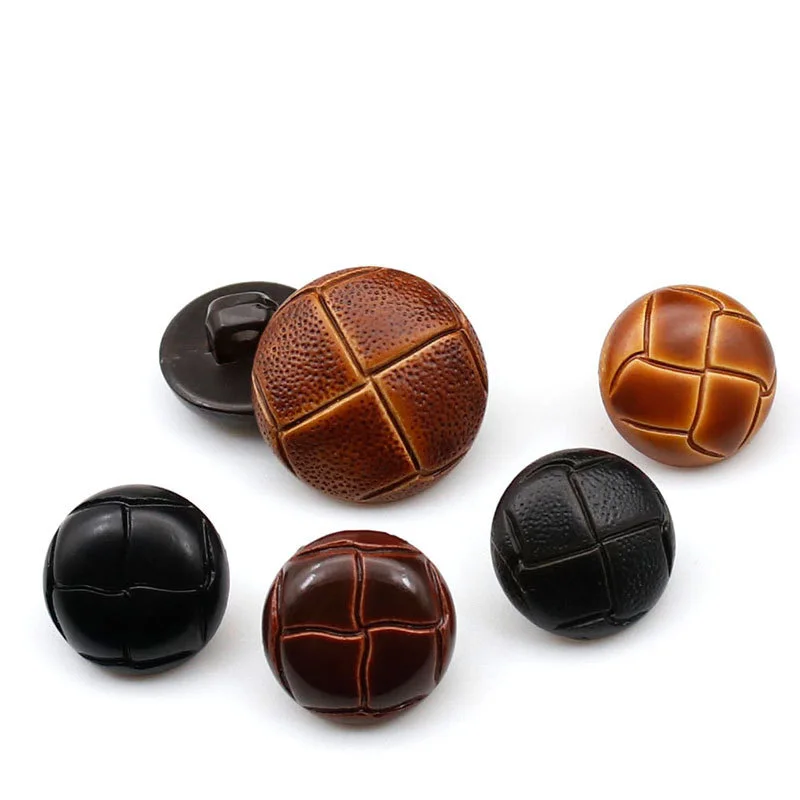 Wholesale Plastic ABS Leather Buttons For Suits Outerwear Ball Round Shape Hand Sewn Plastic Buttons 25mm