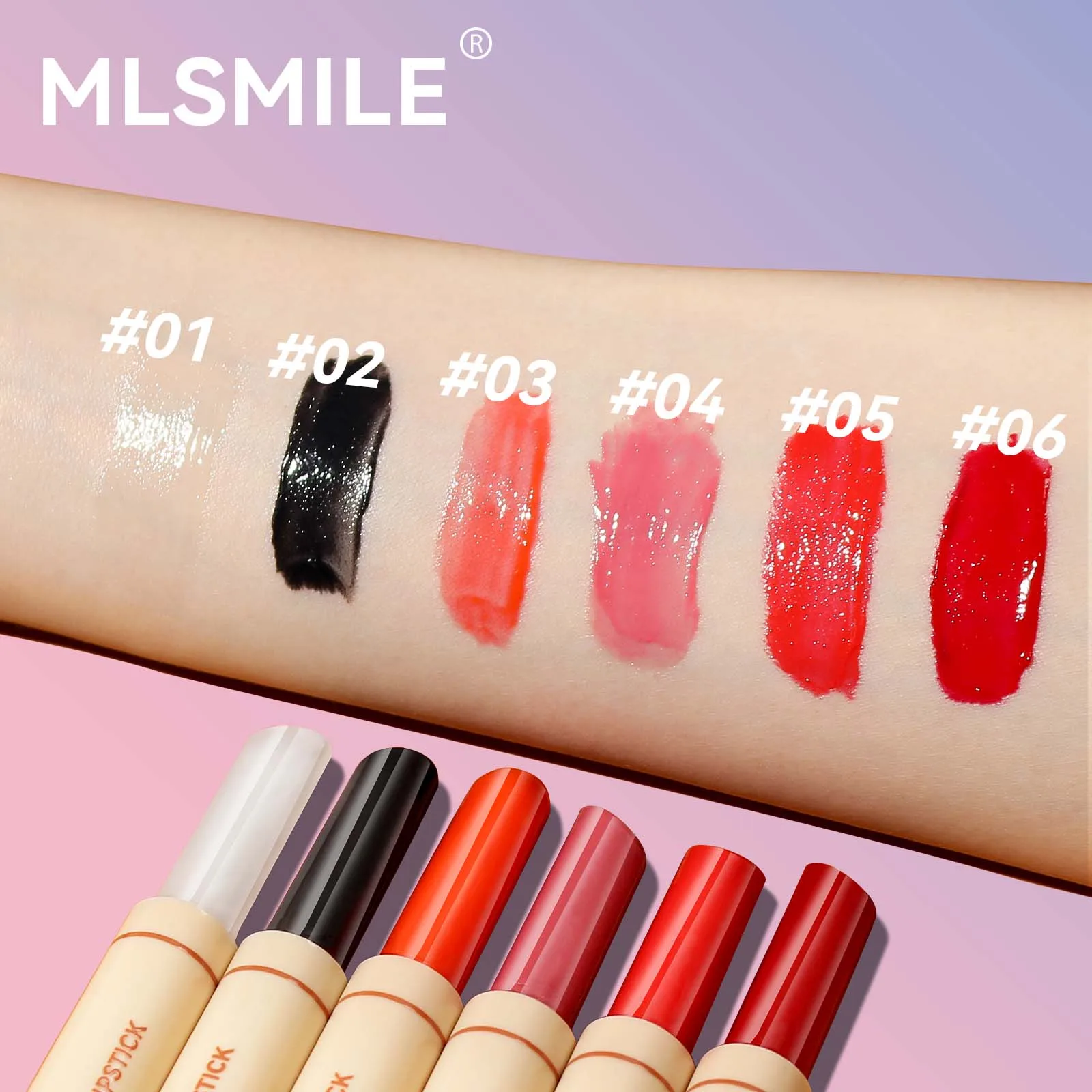 MLSMILE 6-Shade Hydrating Lipstick  - Moisture-Rich, Long-Lasting Color - Perfect for Dry Seasons & Gifting