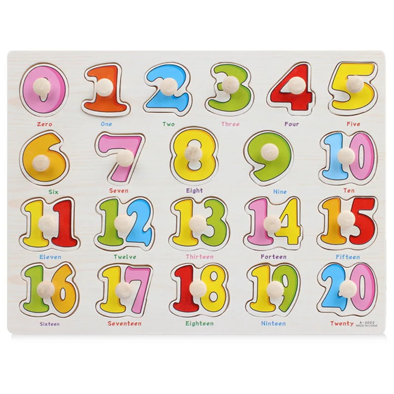 Kids Early Learning Educational Montessori Letter Blocks 3D Wooden Alphabet Puzzle