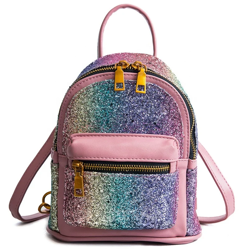 2021 new Brand Fashion Shining Sequin Shoulder Bag Women Multi-Function Mini designer small backpack for girl