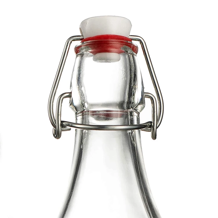 Amazon Hotsale Leak Proof Cap Swing Top Clear Glass Water Bottles with Flip Top for Beverages Vinegar Kombucha Beer Water Soda