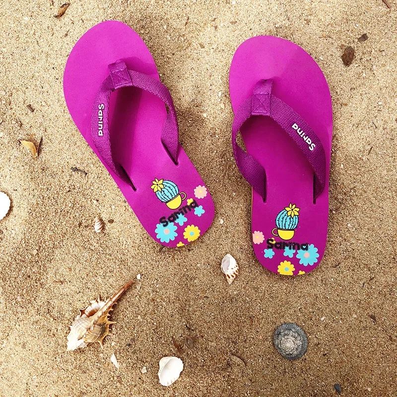 Cute kids flip flops sandals lightweight thong sandals beach summer girls flip flops