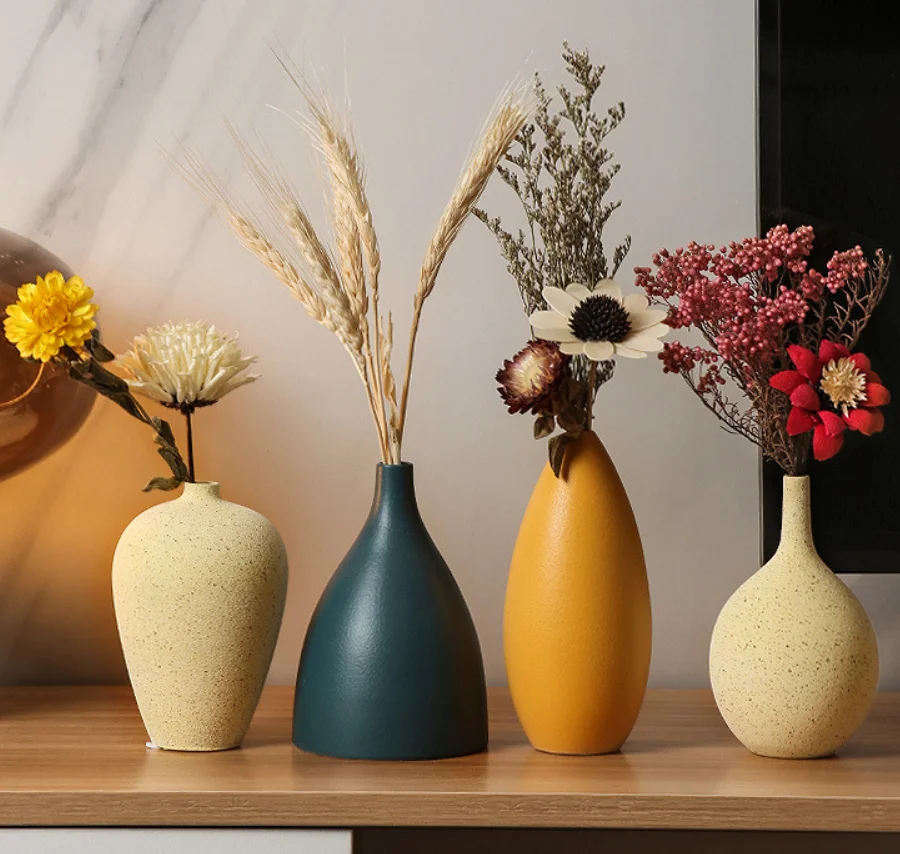 Creative floral living room home desktop decoration Simple ceramic vase