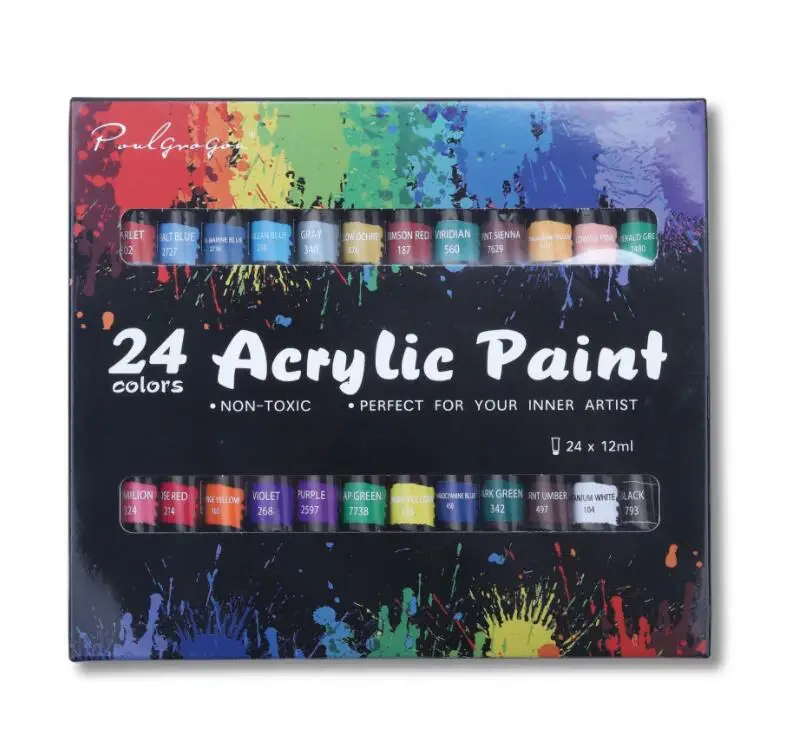 Hot Sale 24 Colors Oil Based Pigment Acrylic Art Paint Set