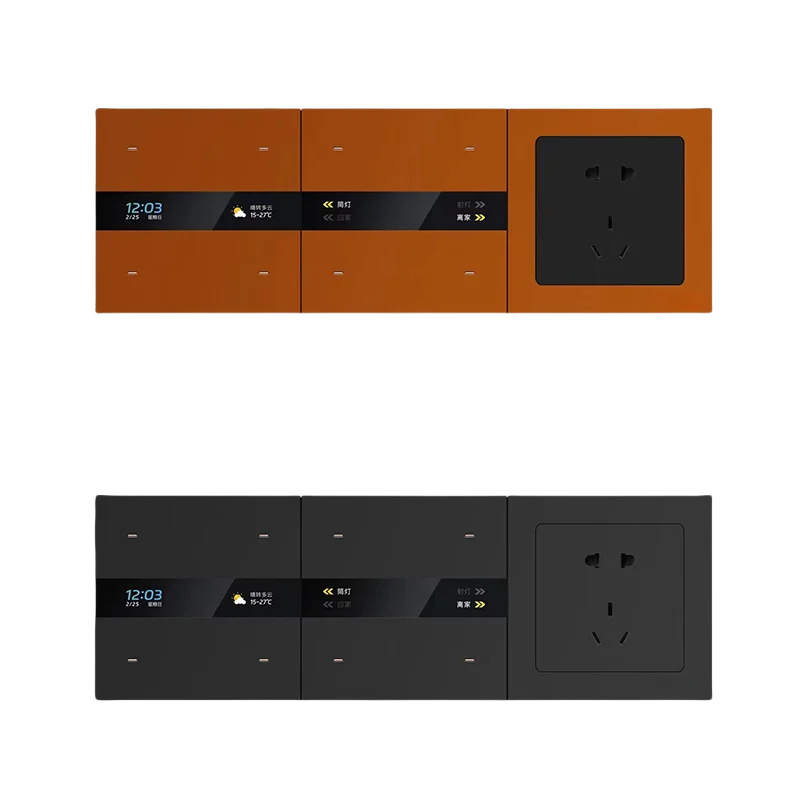 Умный композитный zigbee переключатель Tuya 4 Gang глиноземная панель Пульт дистанционного управления домашний настенный светильник с экраном время даты погоды