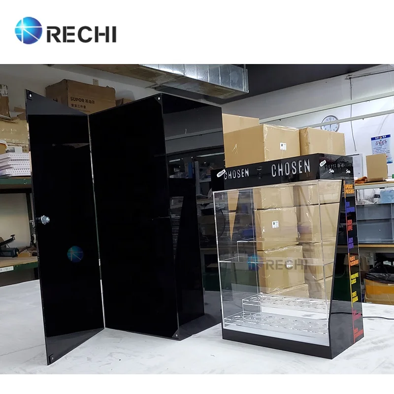 RECHI пользовательский счетчик с подсветкой акриловая Розничная бутылка для макияжа шкаф логотип знак дизайна