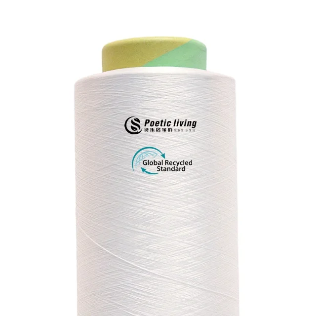 recycled stretch high quality semi dull dope dyed DTY regenerated polyester yarn