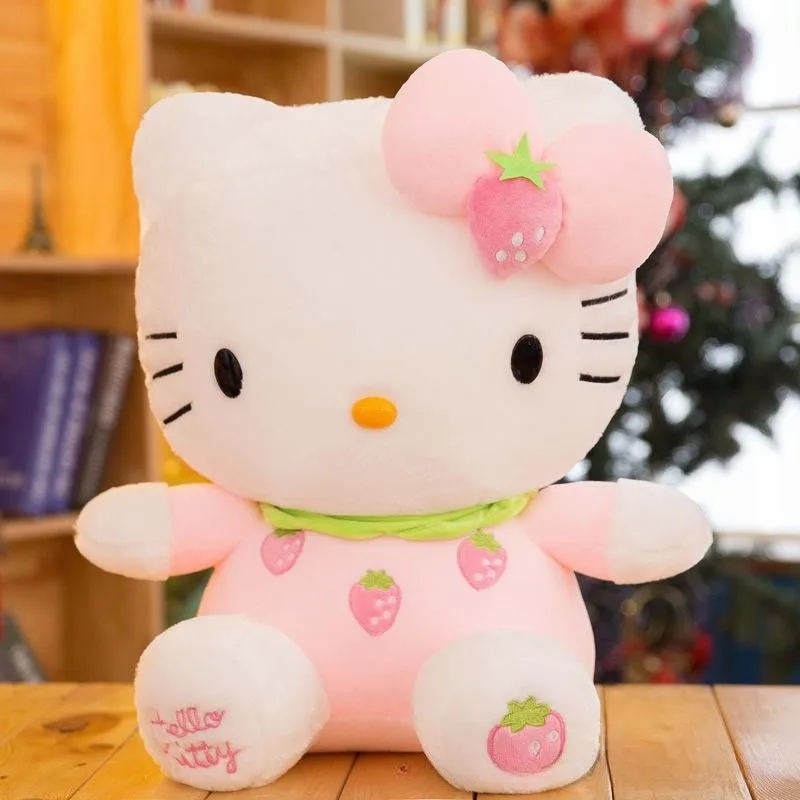 Оптовая продажа разноцветные плюшевые игрушки Hello KT Cat клубника HK мягкие милые Kawaii для детей