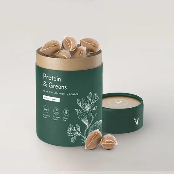 Custom Biodegradable Cylinder Food Paper Cardboard tube packaging Premium Canister