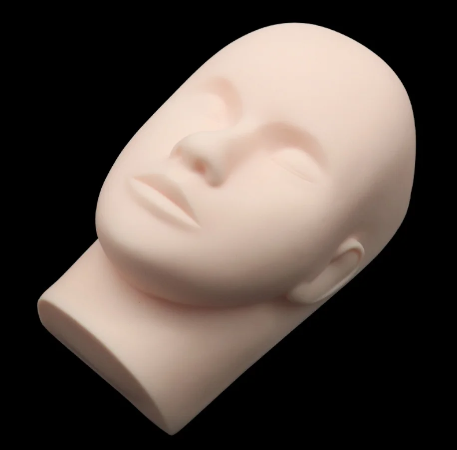 High Quality Grafting eyelash Model Head Makeup Tattoo Practice Mannequin Head Training Dummy Silicone eye closed Mold Headform