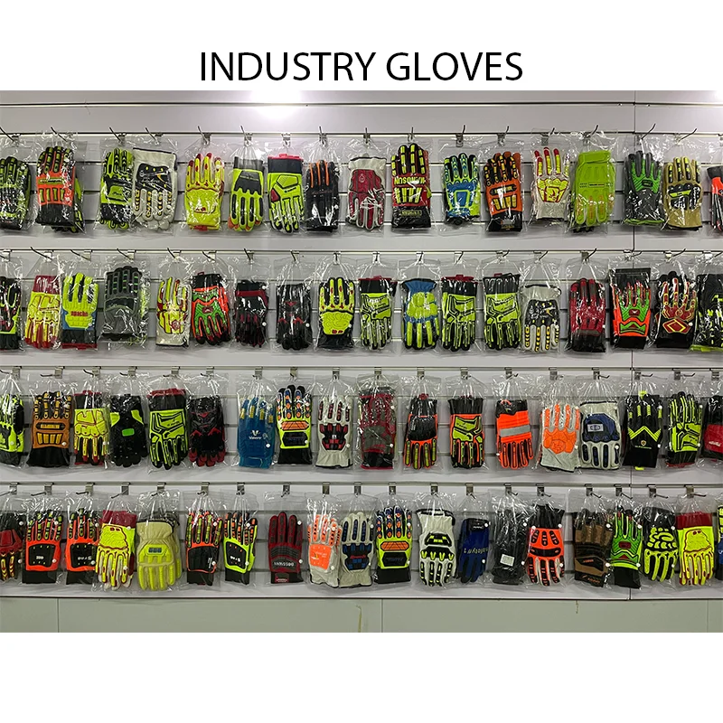 Industrial Synthetic Leather Cut Resistant Safety Protection Mechanic High Impact Security Gloves For Oil Gas