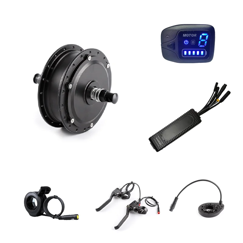 Durable 36v 48v 500w bldc rear hub motor conversion kit for mountain ebike with LED display FOC controller