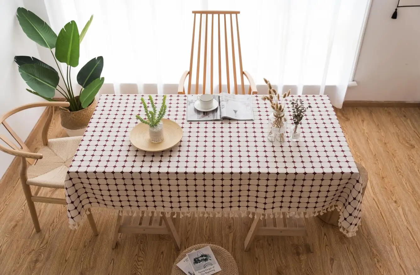 High Quality Cheap TableCloth Cotton linen Dining Table Cover Fabric Rectangle Table Cloth Wholesale
