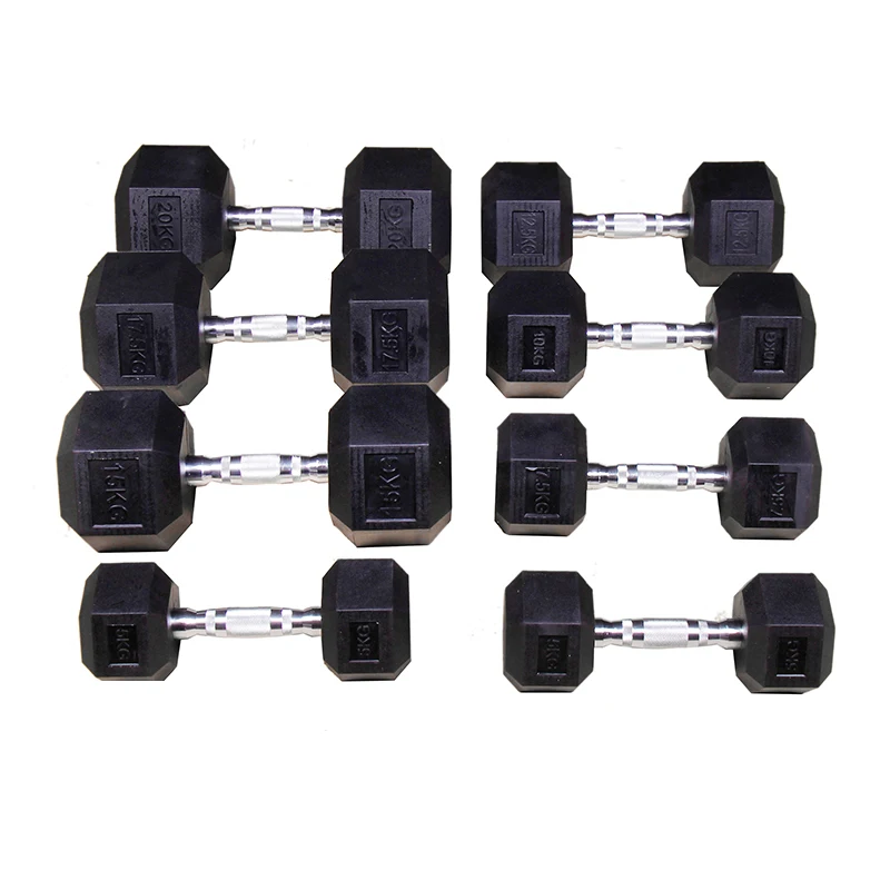 wholesale support custom gym workout Fitness Training durable cast Iron rubber hex dumbbell