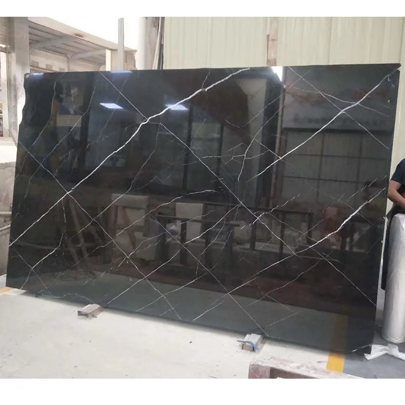 Высококачественный черный мрамор Nero Marquina цена за квадратный метр с белыми венами для напольной плитки и столешницы