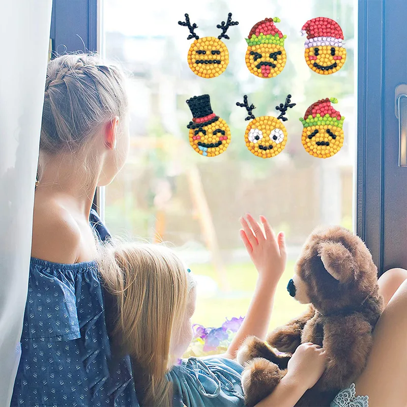 2023Hot Selling 5D DIY Diamond Painting Sticker Festival Christmas Santa Clause Sticker Sold By Set For Adults