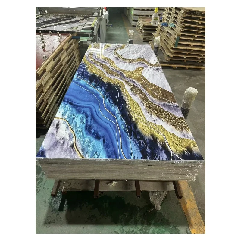 Оптовая продажа новых материалов 3d Uv Board Ppanel каменная пластиковая