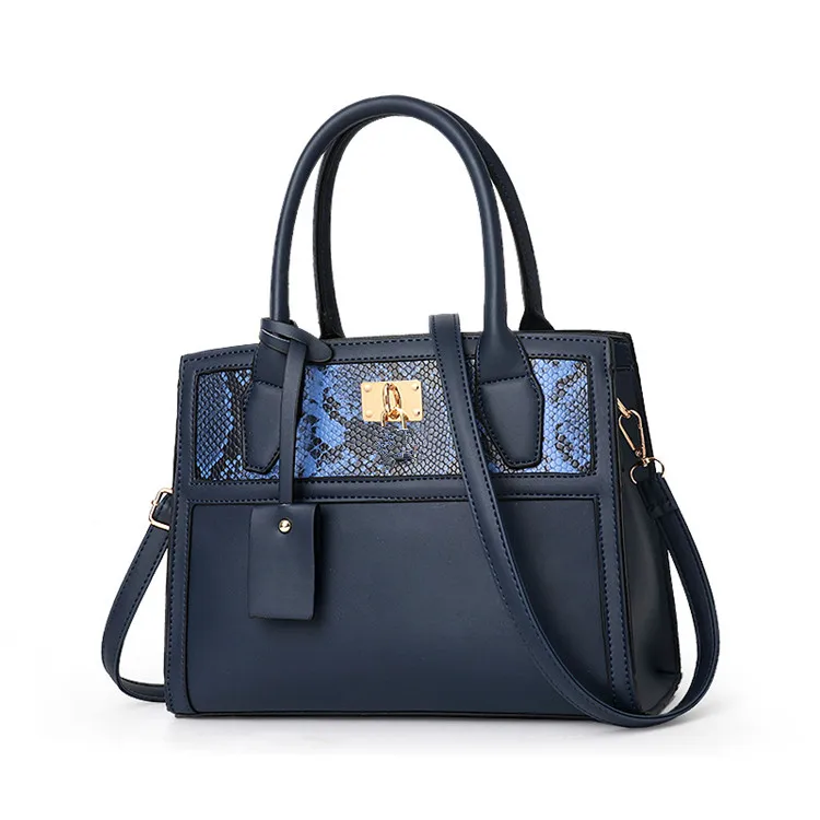 Роскошная брендовая Корейская портативная синяя стеганая женская сумка высокого качества с кожаным принтом и