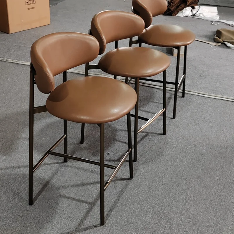 hot-sale Luxury Customized home furniture barstool Restaurant Kitchen solid wood Frame high bar chairs