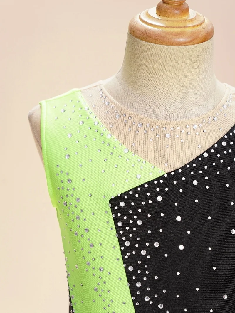 Kids Girls Kids Fashion Dance Wear Performance Wear Child Leotard Bodysuit For Dance Gymnastics Ice Figure Skating