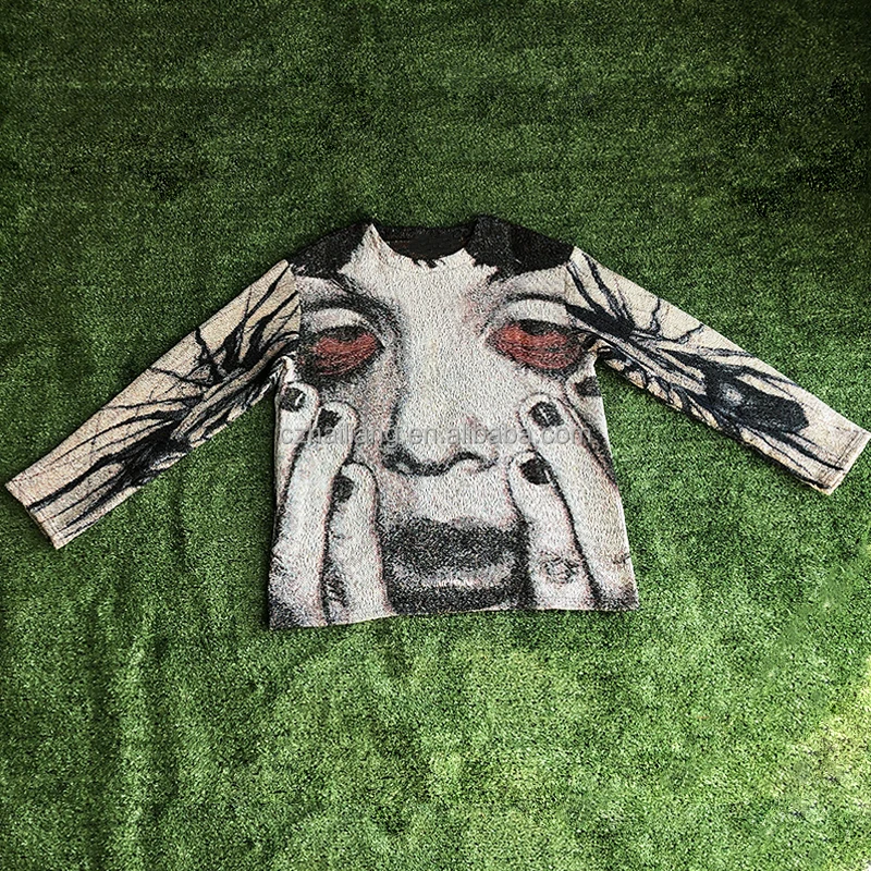 Custom Design Women Tapestry Hoodie Sweater Blanket hoodi Sweater Jumper tricot culture Knit Crop top tapestri sweater