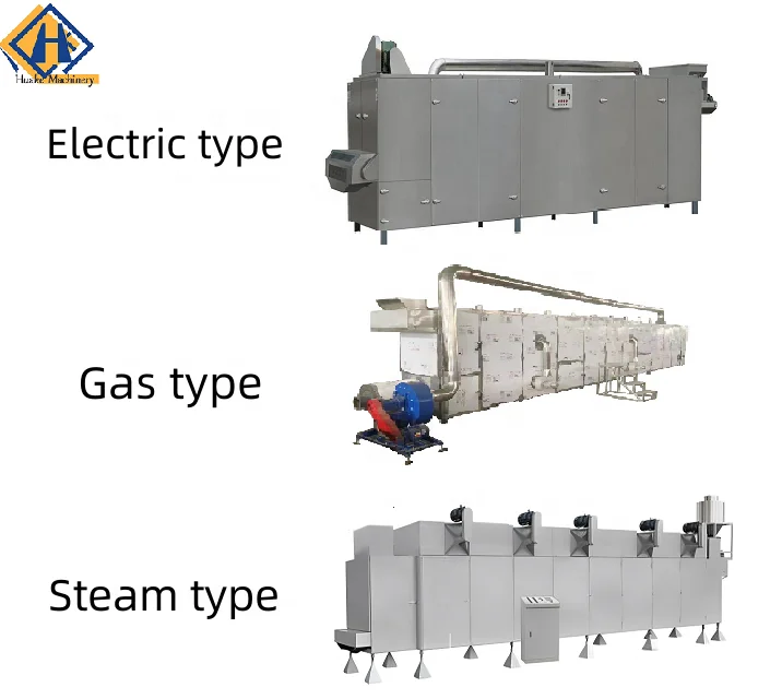 Snack food dehydrator Tunnel continuous oven dehydrating drying oven industrial infrared food heating  steam drying oven