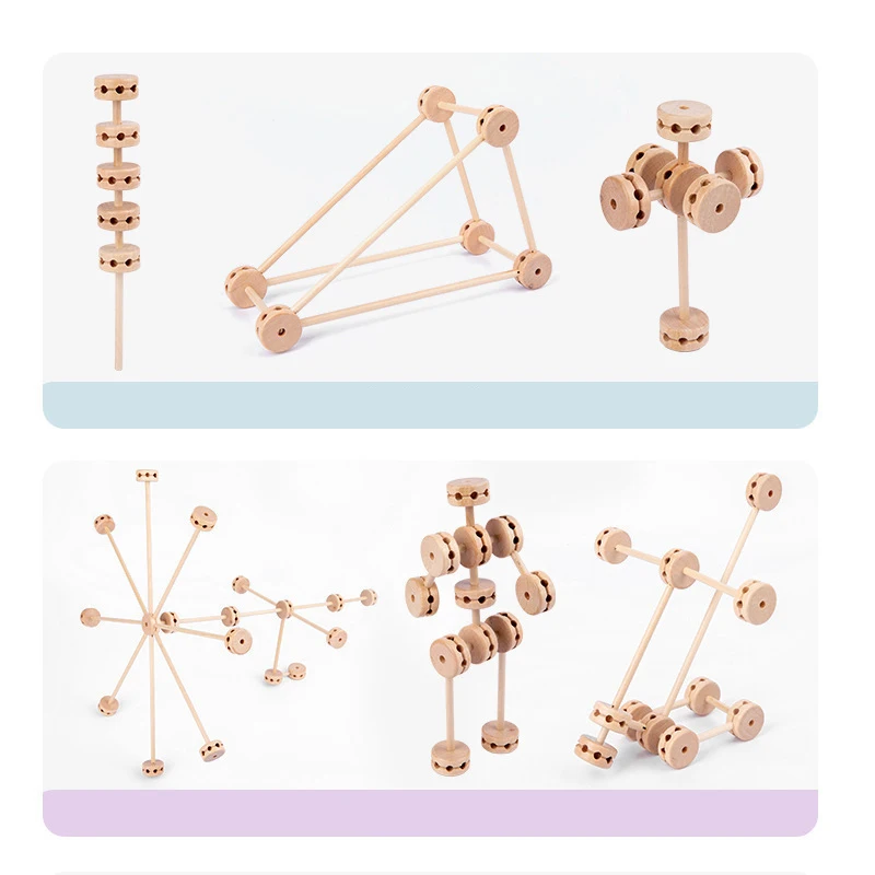 Деревянный интеллектуальный блок для сборки игрушек своими руками разные формы обучающий строительный инженерный набор 3D пазл