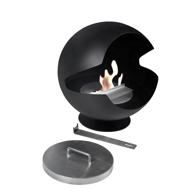 2023 latest design sphere oval  Ventless Bio Ethanol freestanding  Fireplace