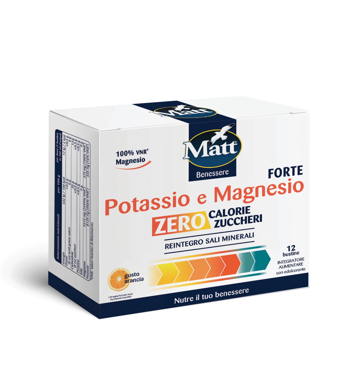 Made In Italy High Quality Matt Food Supplement Strong Potassium Magnesium Orange Flavour Zero Surgars Zero Calories Replacing M